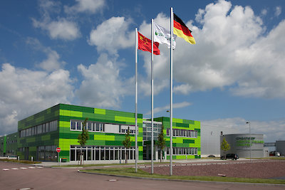 Fábrica em Halle (Saale), vista frontal
