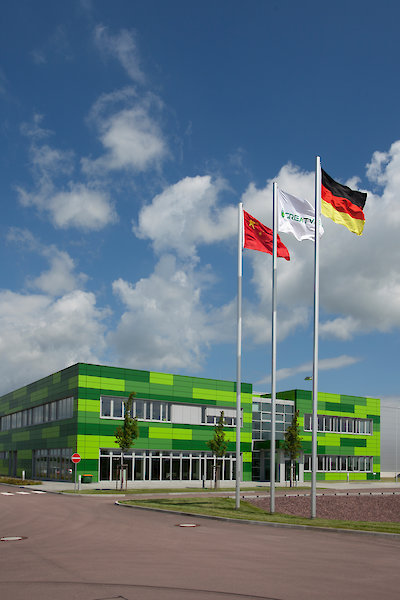 Fábrica em Halle (Saale), vista frontal