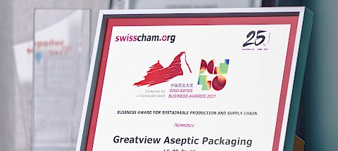 Sustainability in Greatview’s production and supply chain recognised at 2021 Sino-Swiss Business Awards